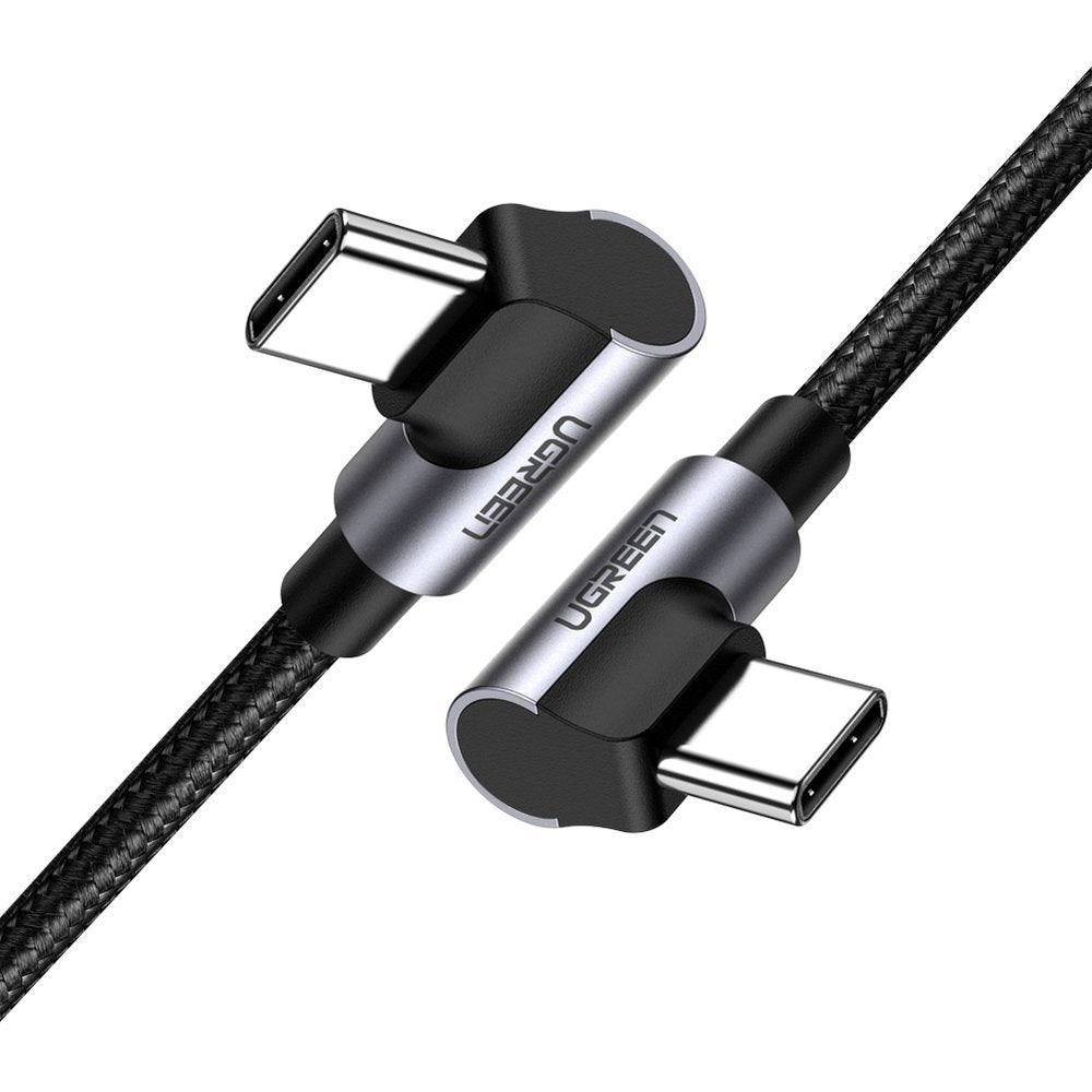 USB-C data- och laddningskabel - USB-C UGREEN US323 USB-C vinklad, 60W, 1m, svart
