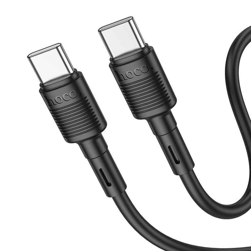 Data- och laddningskabel USB-C - USB-C HOCO X83 Victory USB-C, 60W, 1m, Svart