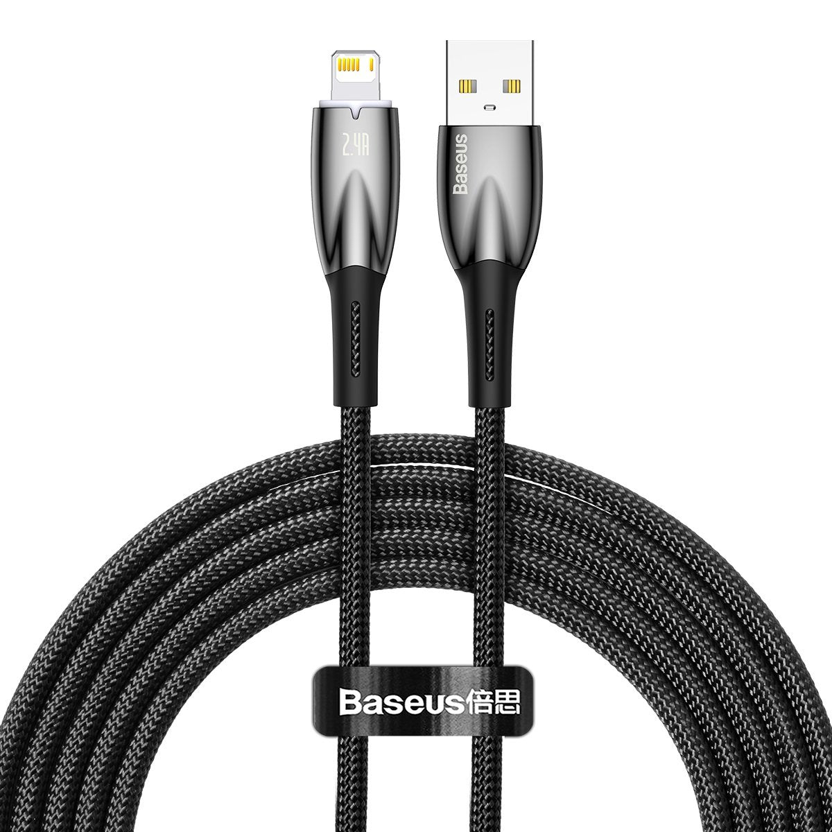 Baseus Glimmer Series USB-A - Lightning data- och laddningskabel, 20W, 2m, svart