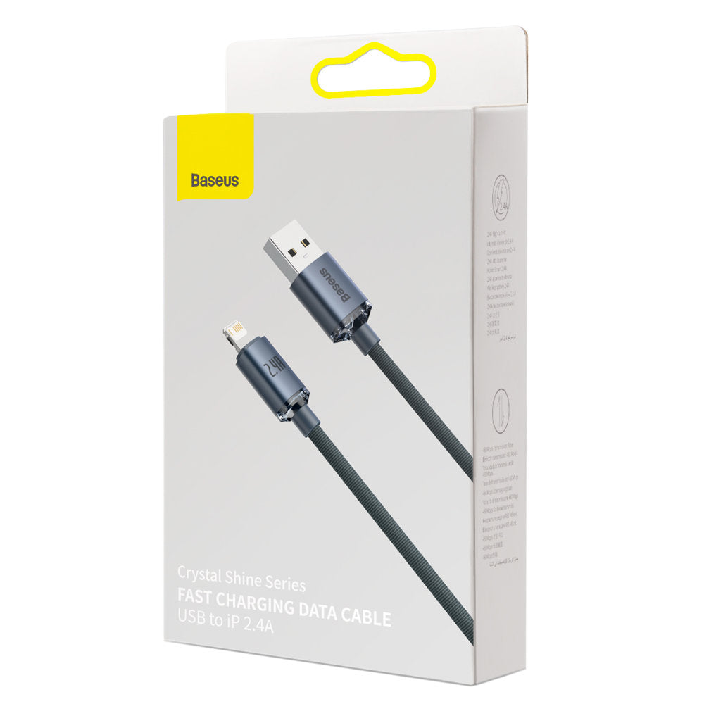 Baseus Crystal Shine Series USB-A - Lightning laddnings- och datakabel, 18W, 2m, svart CAJYY00010101