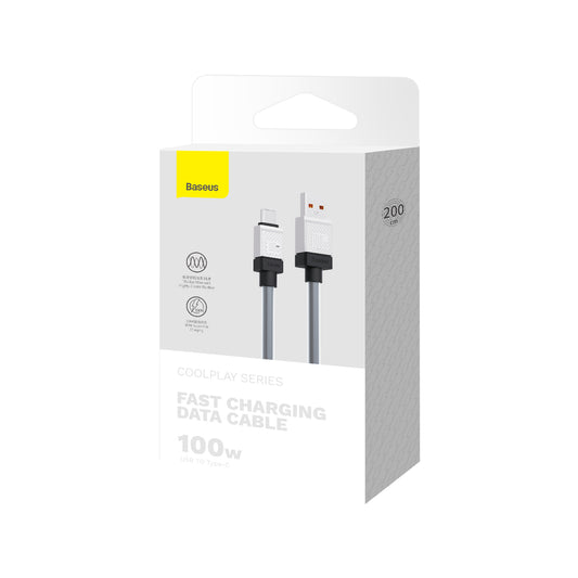 USB-A till USB-C data- och laddningskabel Baseus CoolPlay, 100W, 2m, Svart CAKW000701