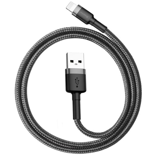 Data- och laddningskabel USB-A - Lightning Baseus Cafule, 18W, 0,5m, Grå CALKLF-AG1