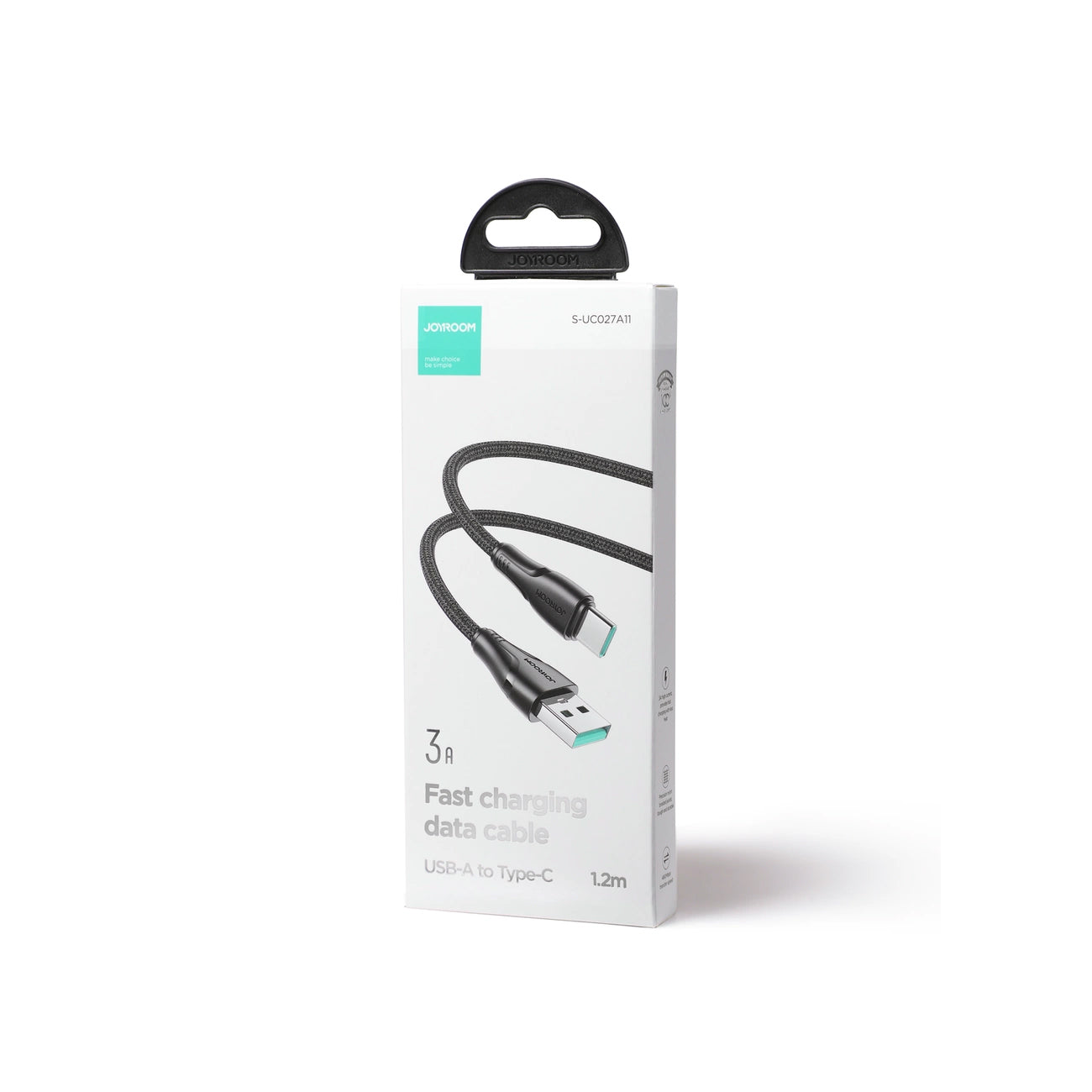 USB-A till USB-C data- och laddningskabel Joyroom S-A11, 18W, 1.2m, Svart