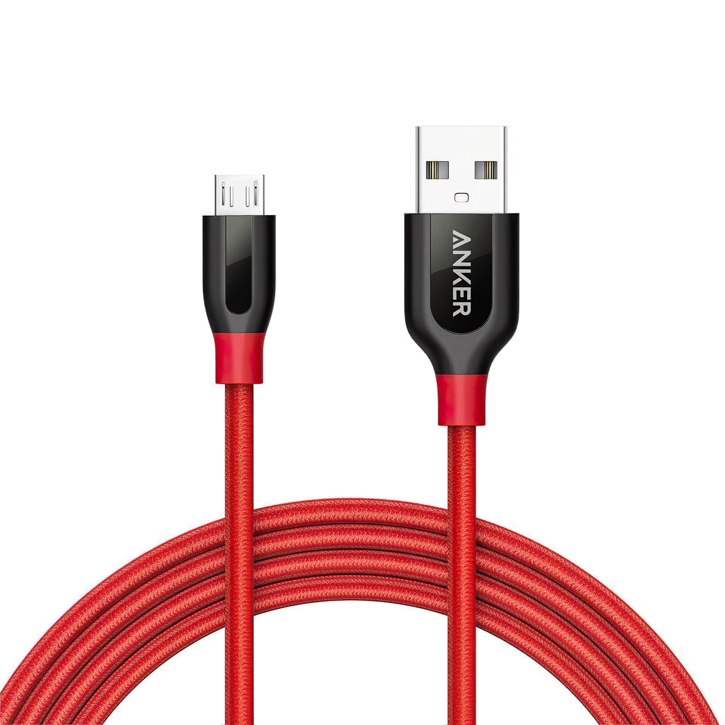 Data- och laddningskabel USB-A - microUSB Anker PowerLine+, 18W, 1.8m, Röd A8143091