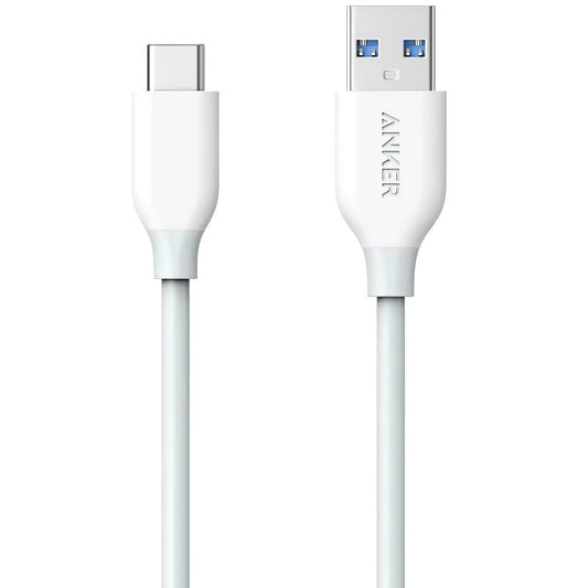 Data- och laddningskabel USB-A - USB-C Anker PowerLine, 18W, 0,9m, Vit A8163021