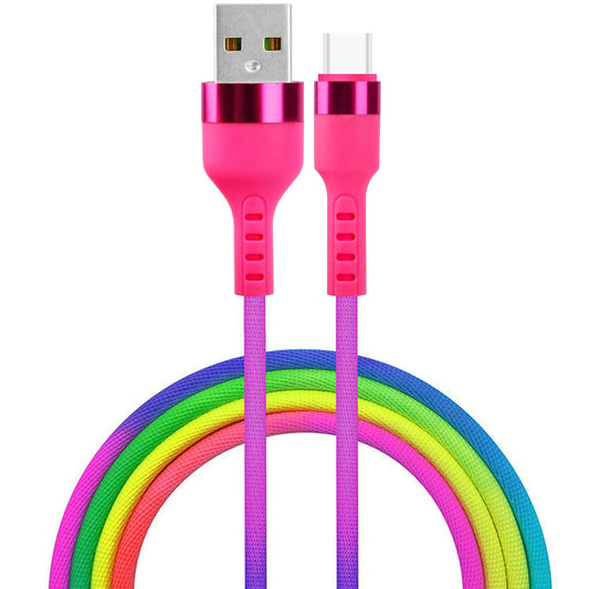 Data- och laddningskabel USB-A - USB-C Setty, 18W, 1,2m, Multicolour KNA-C-1.22.113