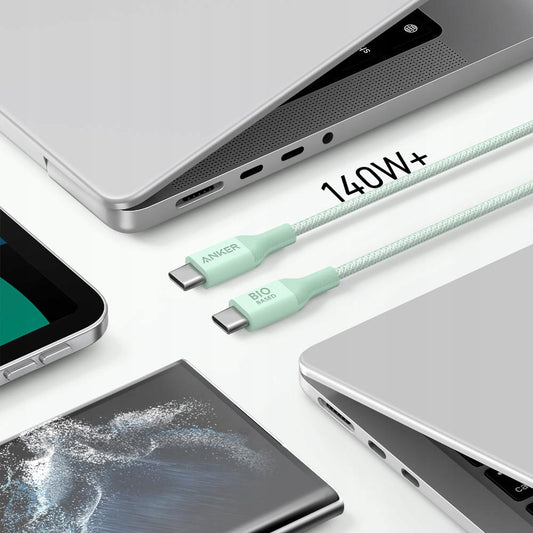 USB-C data- och laddningskabel - USB-C Anker 544, 140W, 1,8m, grön A80F6H61