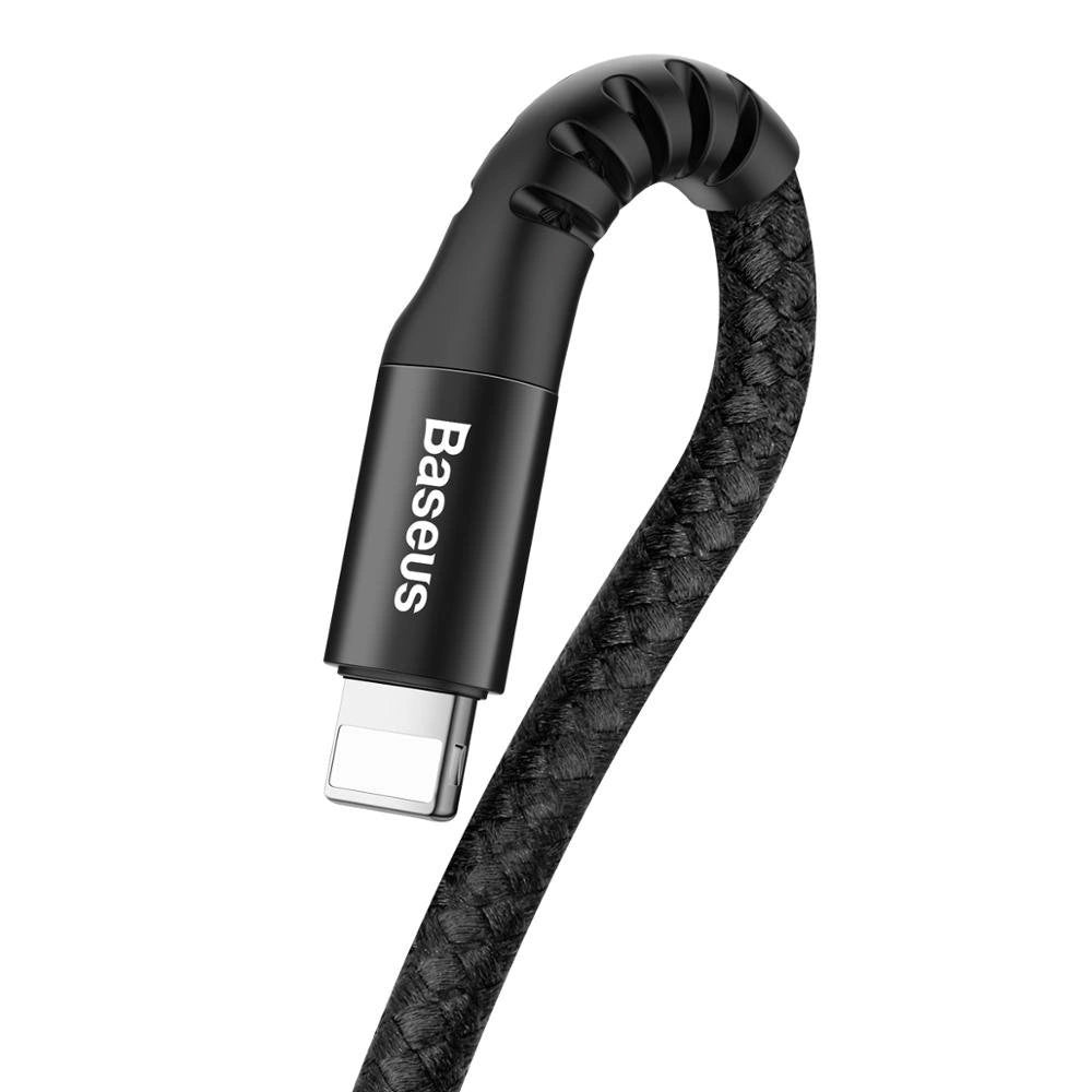 Data- och laddningskabel USB-A - Lightning Baseus Fish Eye Spring, 18W, 1m, svart CALSR-01 CALSR-01