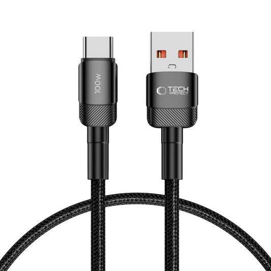 USB-A - USB-C Tech-Protect Ultraboost EVO data- och laddningskabel, 100W, 0,5m, svart