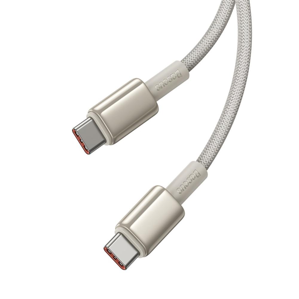 USB-C till USB-C Data- och Laddningskabel Baseus Tungsten Gold, 100W, 2m, Guld P10319800G21-01