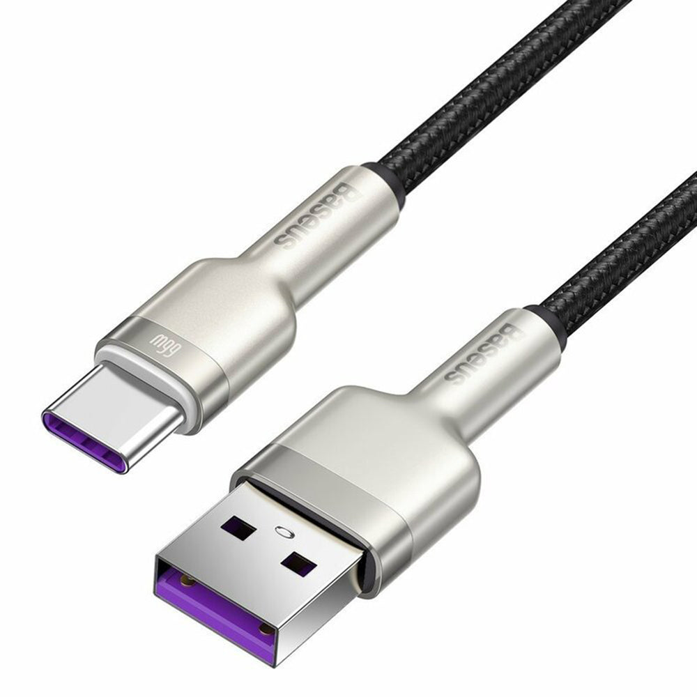 USB-A till USB-C Data- och Laddningskabel Baseus Cafule Metal Series, 66W, 2m, Svart CAKF000201