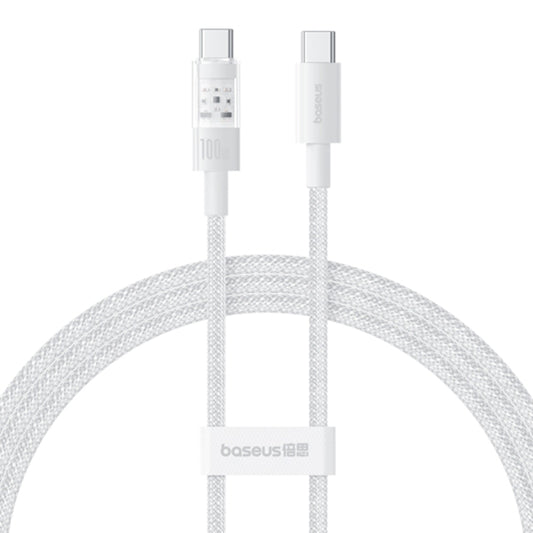 USB-C - USB-C Data- och Laddningskabel Baseus Gem, 100W, 2m, Vit P10373000211-01
