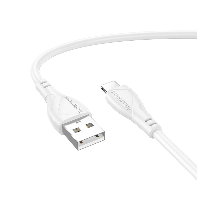USB-A till Lightning Laddnings- och Datakabel Borofone BX121 Energy, 18W, 1m, Vit