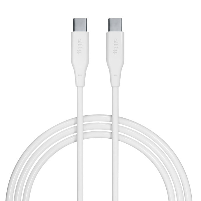USB-C till USB-C data- och laddningskabel Allity. AUC-02, 100W, 2m, Vit