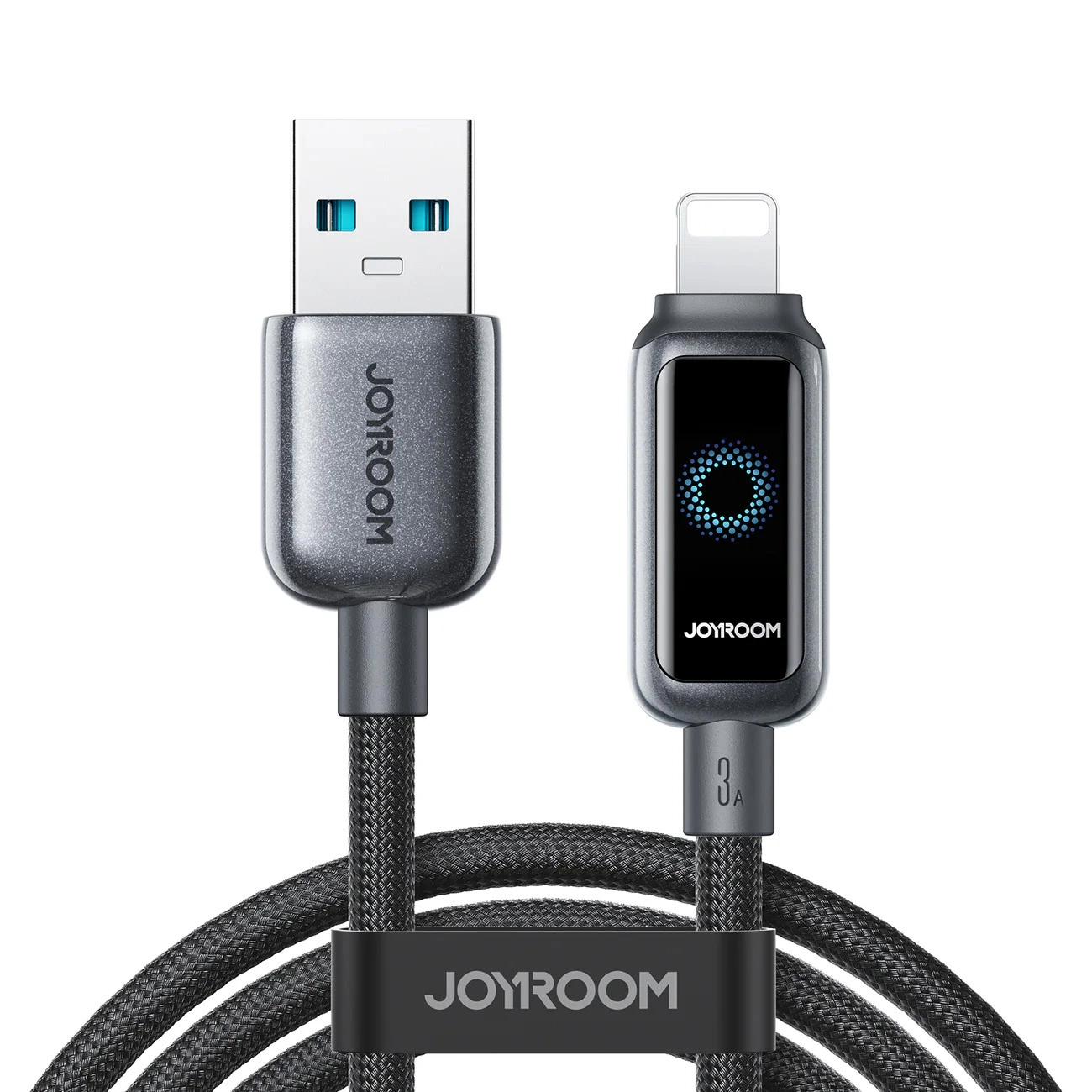 Data- och laddningskabel USB-A - Lightning Joyroom S-A55 StarFlight Display, 18W, 1.2m, Svart