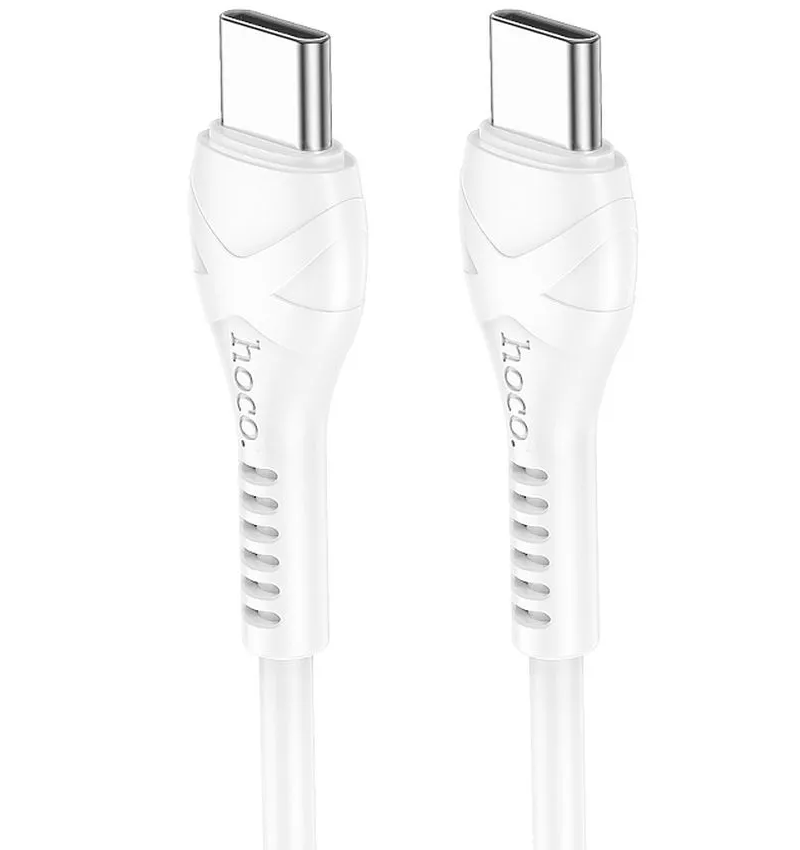 USB-C till USB-C data- och laddningskabel HOCO X37, 60W, 1m, Vit