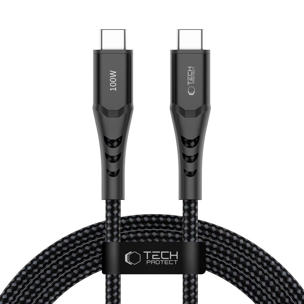 USB-C Data- och laddningskabel - USB-C Tech-Protect UB11T Ultraboost, 100W, 2m, Svart