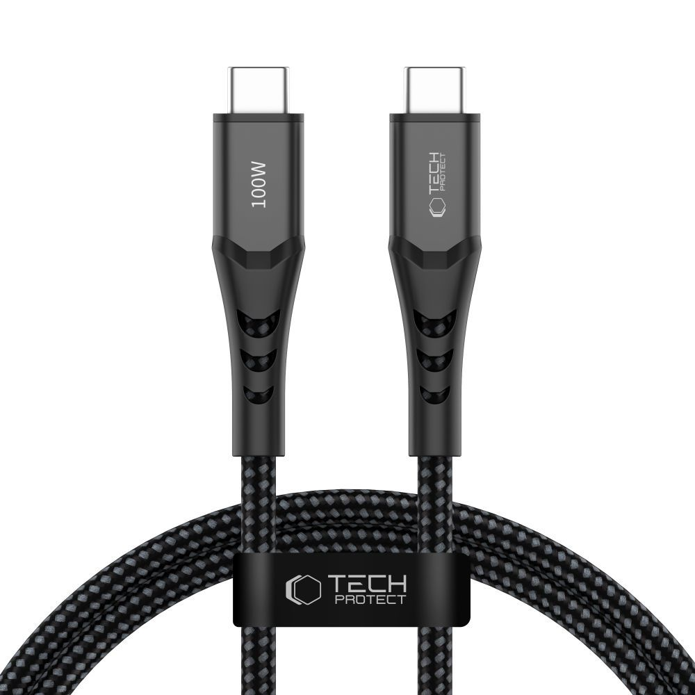 USB-C Data- och laddningskabel - USB-C Tech-Protect UB11T Ultraboost, 100W, 1m, Svart