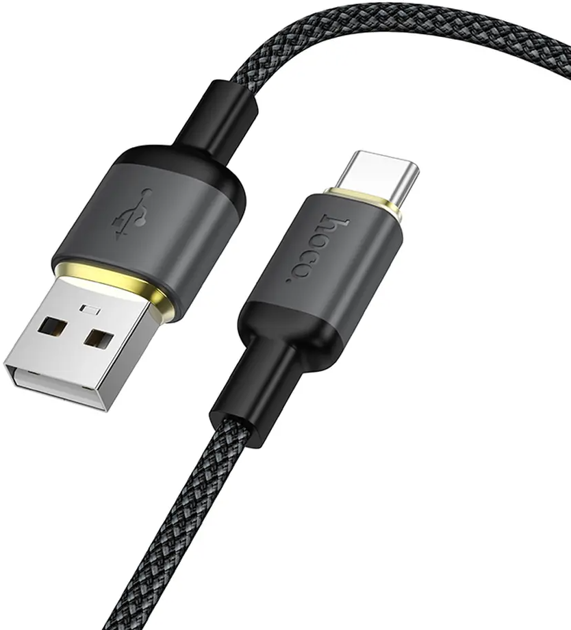 USB-A till USB-C datakabel och laddningskabel HOCO X128 Benefit, 36W, 1m, svart