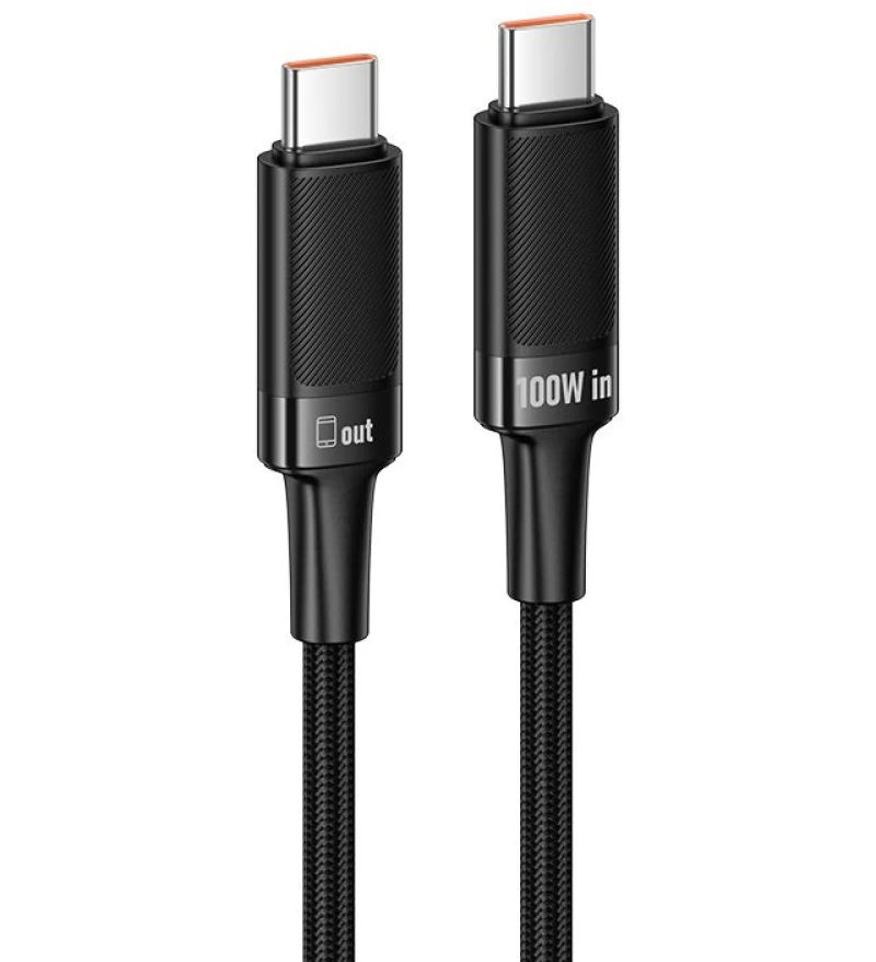 USB-C Data- och laddningskabel - USB-C HOCO U153 Extreme, 100W, 1,2m, Svart