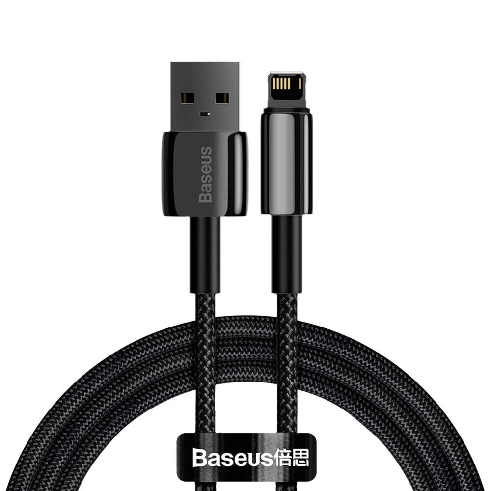 Data- och laddningskabel USB-A - Lightning Baseus Tungsten Gold, 20W, 1m, svart CALWJ-01
