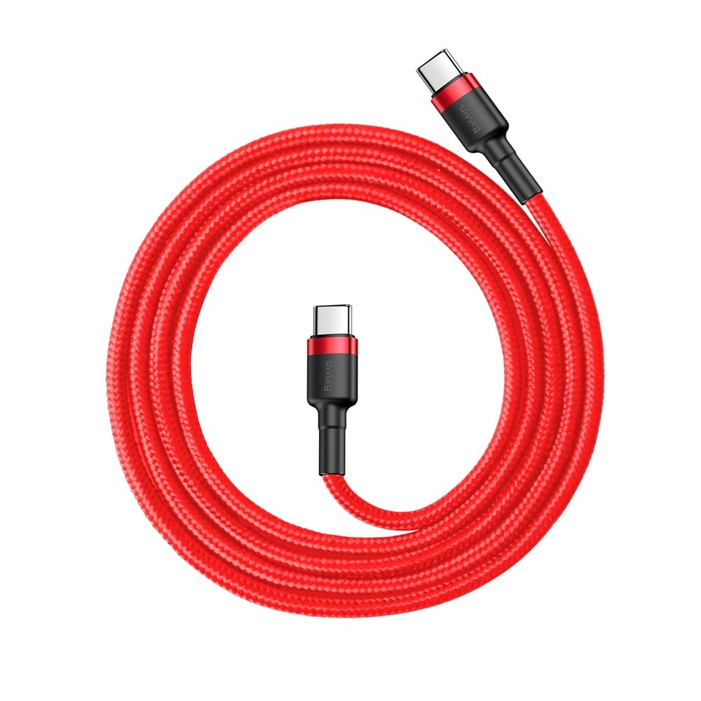 USB-C data- och laddningskabel - USB-C Baseus Cafule, 60W, 1m, Röd CATKLF-G09