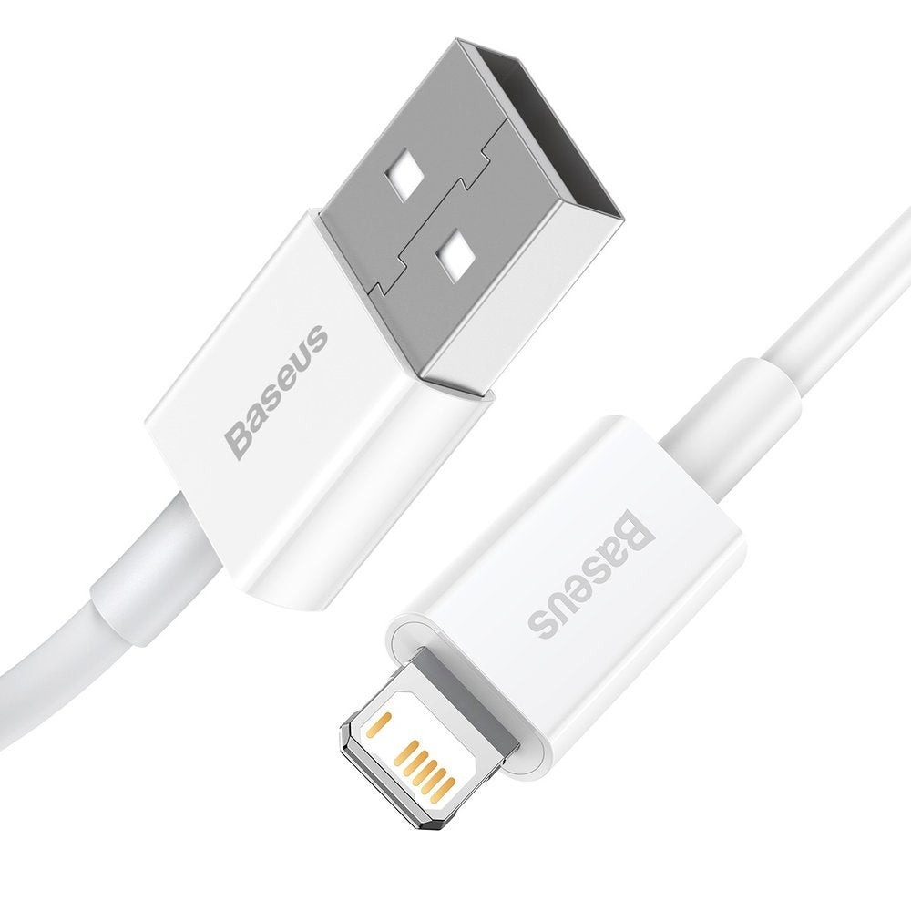 Data- och laddningskabel USB-A - Lightning Baseus Superior Series, 20W, 2m, vit CALYS-C02
