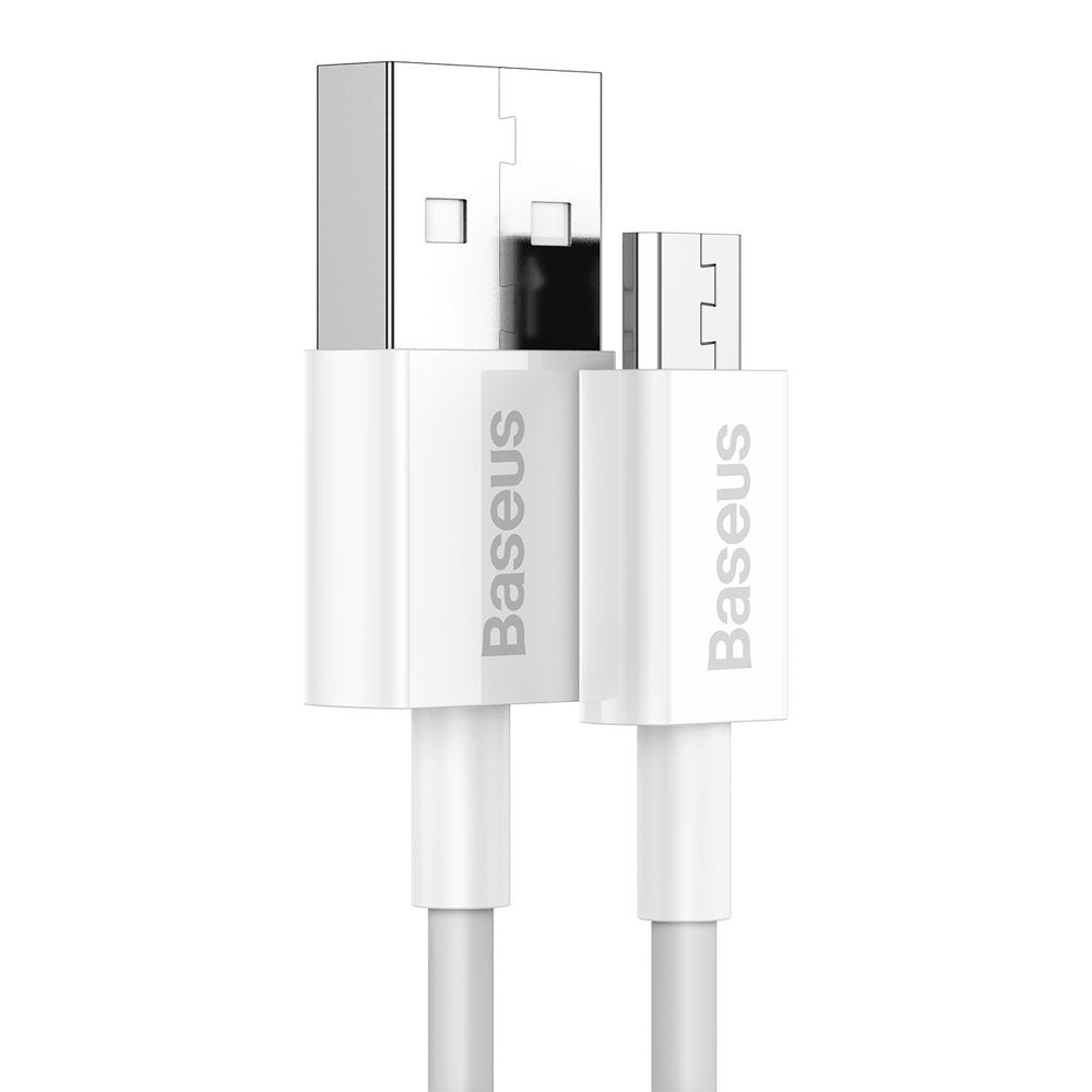 Data- och laddningskabel USB-A - microUSB Baseus Superior Series, 18W, 1m, Vit CAMYS-02