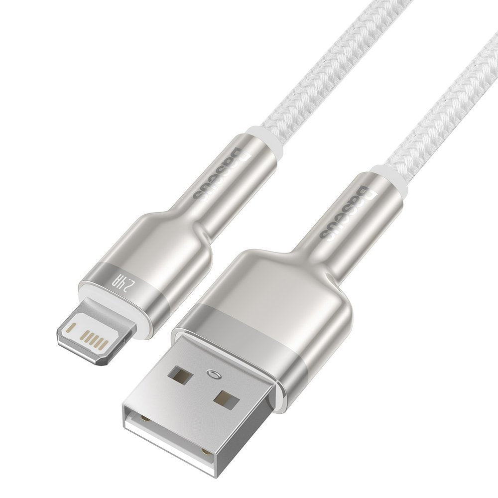 Data and Charging Cable USB-A - Lightning Baseus Cafule Metal Series, 18W, 1m, White CALJK-A02