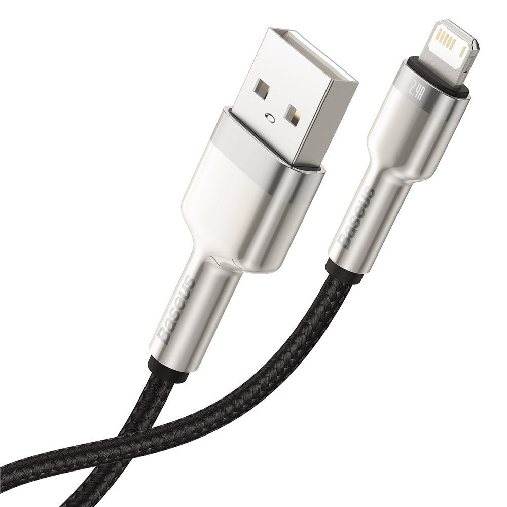 USB-A to Lightning Data and Charging Cable Baseus Cafule Metal Series, 18W, 0.25m, Black CALJK-01