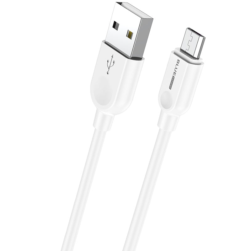 Data- och laddningskabel från USB-A till microUSB BLUE Power BM2BX14 LinkJet, 18W, 2m, Vit
