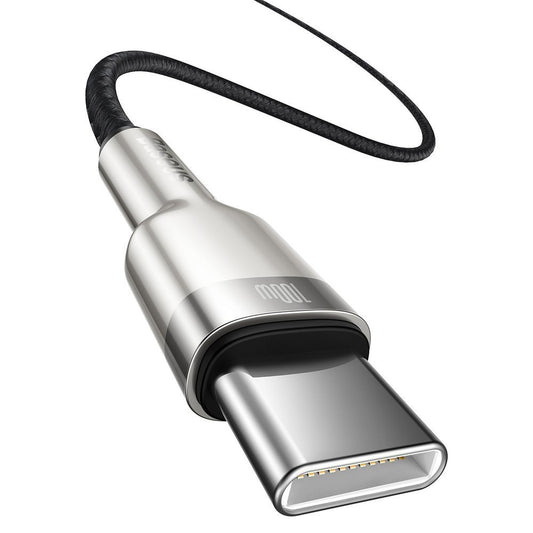 USB-C data- och laddningskabel - USB-C Baseus Cafule Metal Series, 100W, 1m, svart CATJK-C01