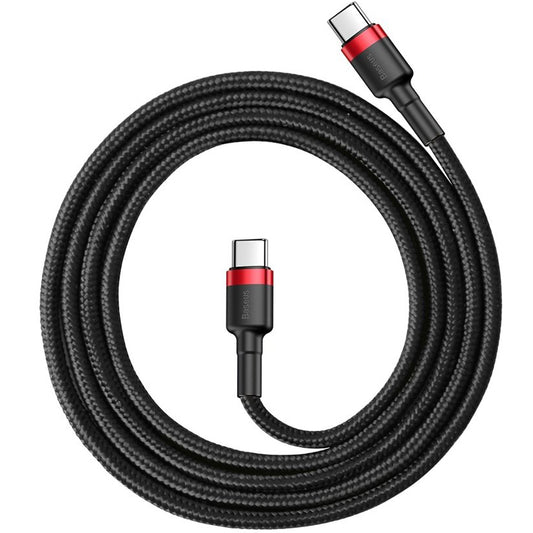 USB-C data- och laddningskabel - USB-C Baseus Cafule, 60W, 1m, Röd CATKLF-G91
