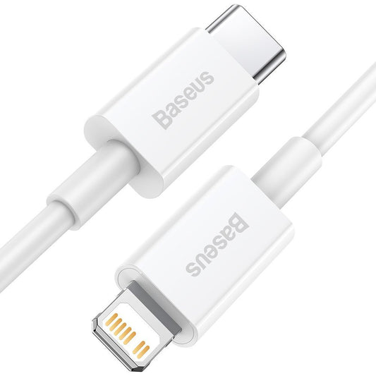 Data- och laddningskabel USB-C - Lightning Baseus Superior Series, 20W, 0,25 m, vit CATLYS-02