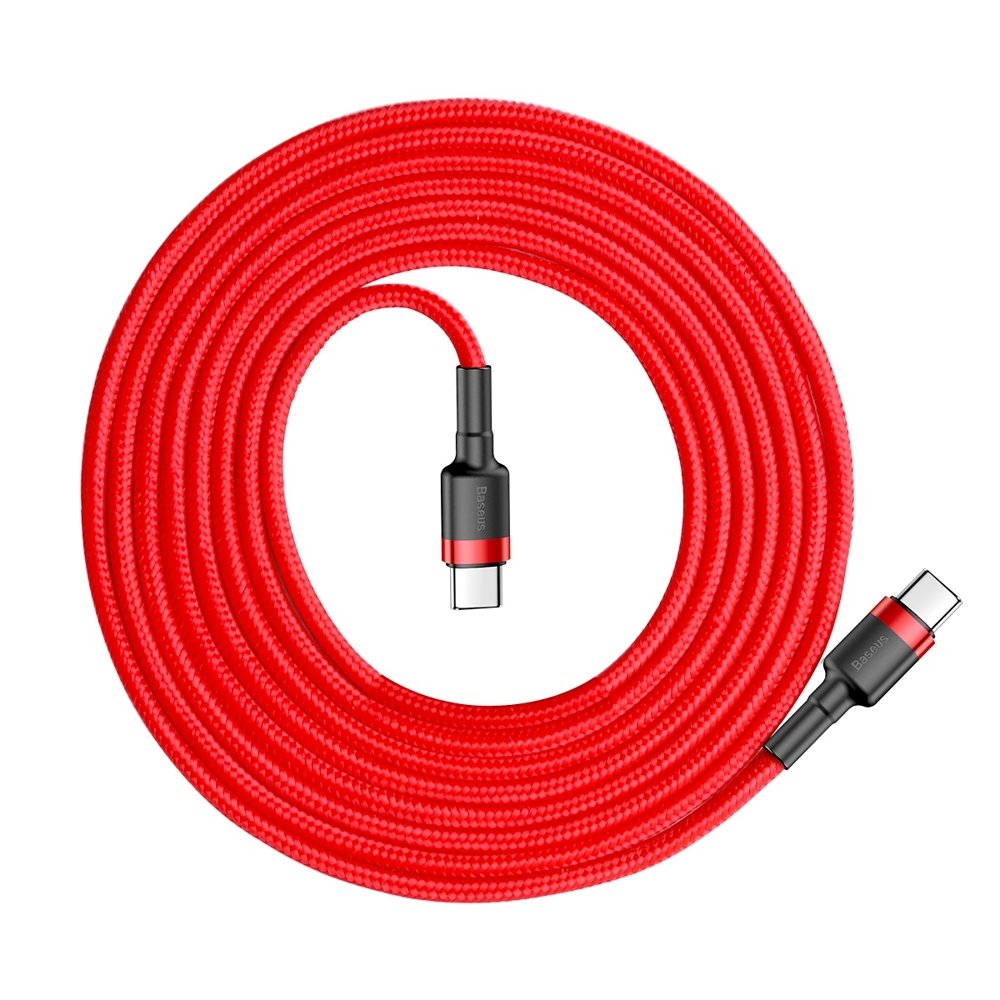 USB-C data- och laddningskabel - USB-C Baseus Cafule, 60W, 2m, Röd CATKLF-H09