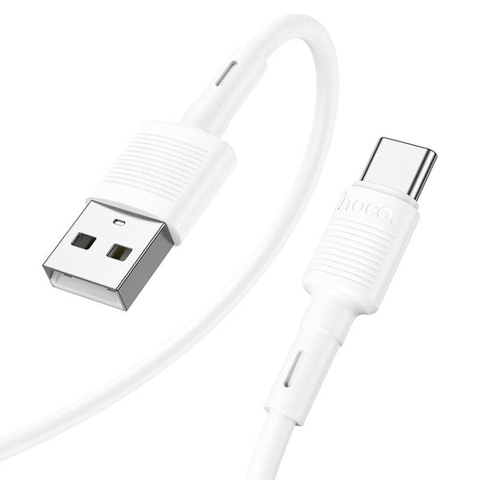 Data- och laddningskabel USB-A - USB-C HOCO X83 Victory, 20W, 1m, Vit