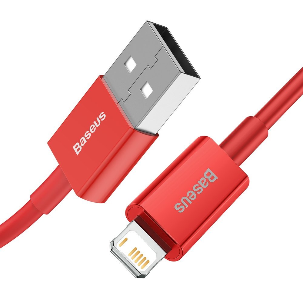 Data- och laddningskabel USB-A - Lightning Baseus Superior Series, 20W, 1m, Röd CALYS-A09