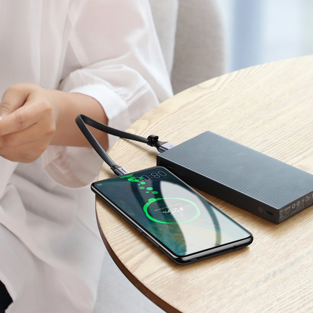 Baseus Simple USB-A to USB-C Data and Charging Cable, 40W, 0.23m, Gray CATMBJ-BG1