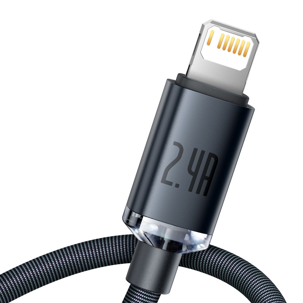 Baseus Crystal Shine Series USB-A - Lightning laddnings- och datakabel, 18W, 2m, svart CAJYY00010101