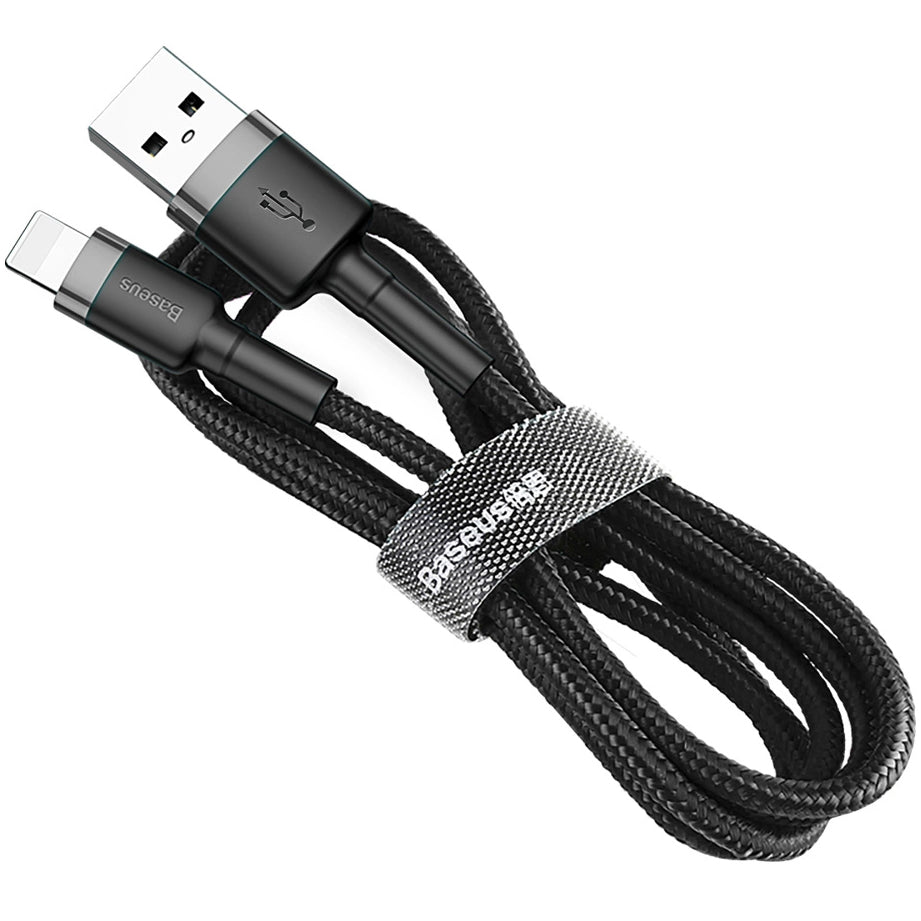 Data- och laddningskabel USB-A - Lightning Baseus Cafule, 18W, 0.5m, Grå CALKLF-AG1