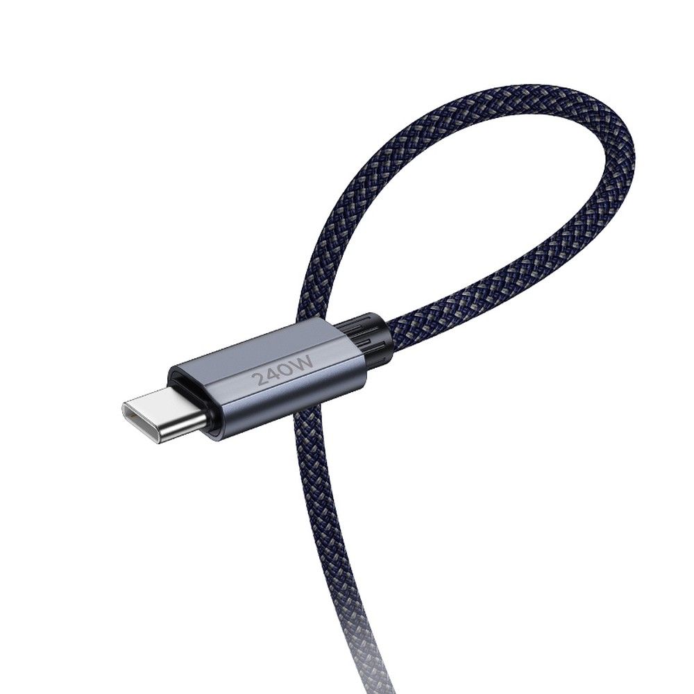 USB-C till USB-C Data- och Laddningskabel HOCO U134, 240W, 1.8m, Grå