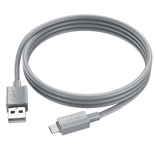 Data- och laddningskabel USB-A till microUSB HOCO X107, 18W, 1m, Grå
