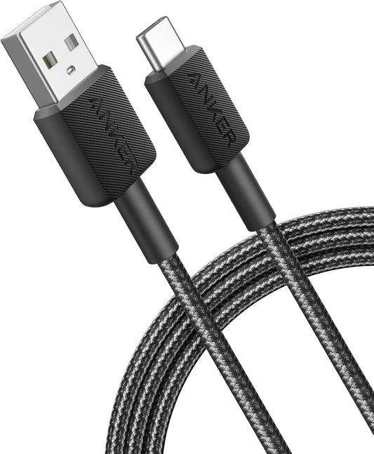 Data- och laddningskabel USB-A - USB-C Anker 322, 18W, 0,9m, svart A81H5G11
