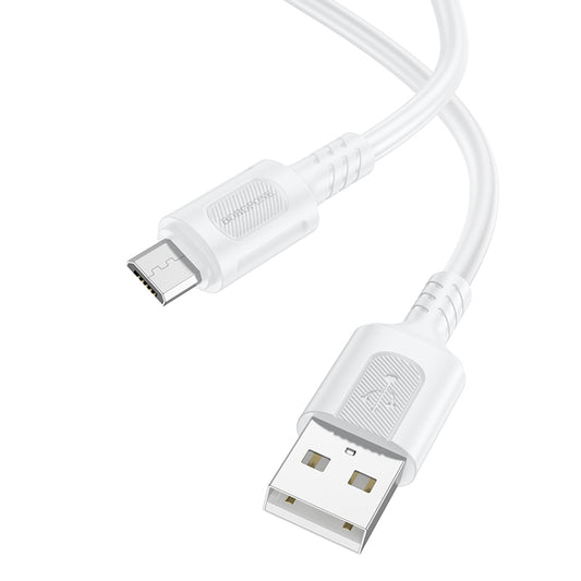 Data- och laddningskabel USB-A - microUSB Borofone BX111 Feliz, 18W, 1m, Vit