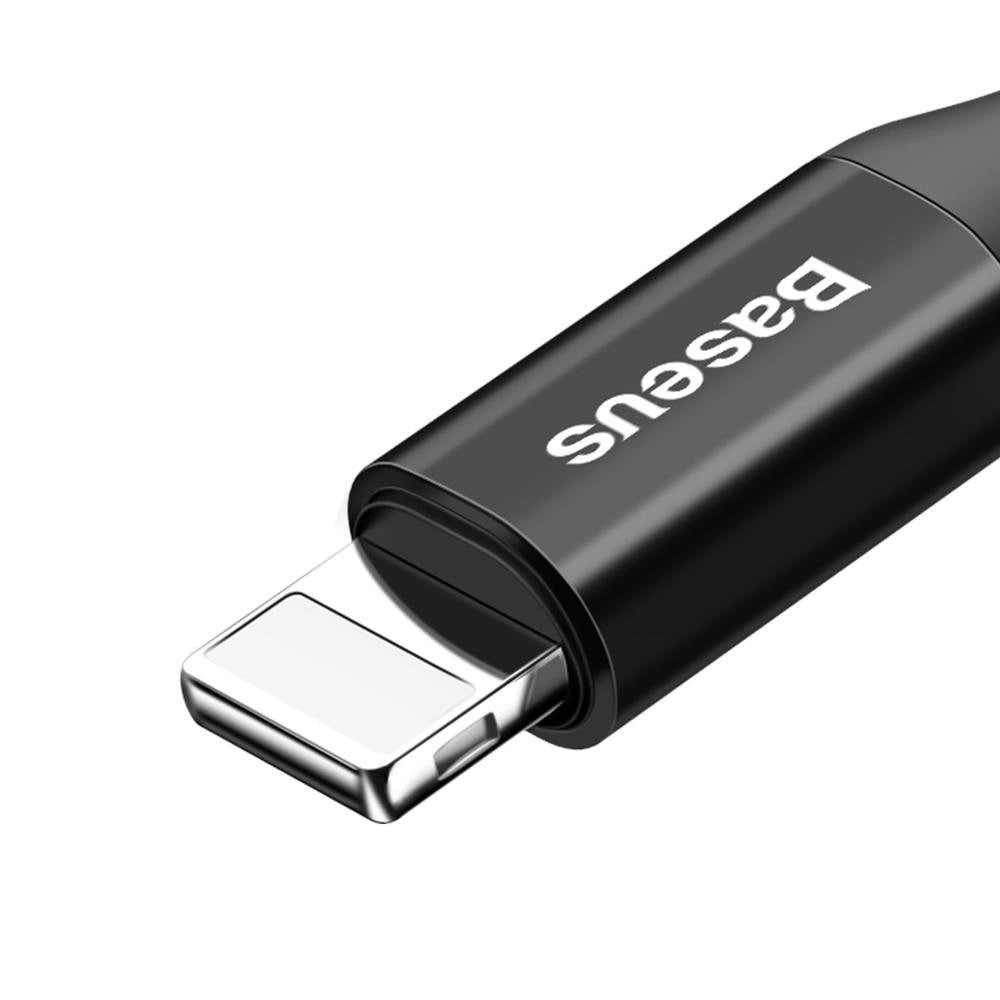 Data- och laddningskabel USB-A - Lightning Baseus Fish Eye Spring, 18W, 1m, svart CALSR-01 CALSR-01