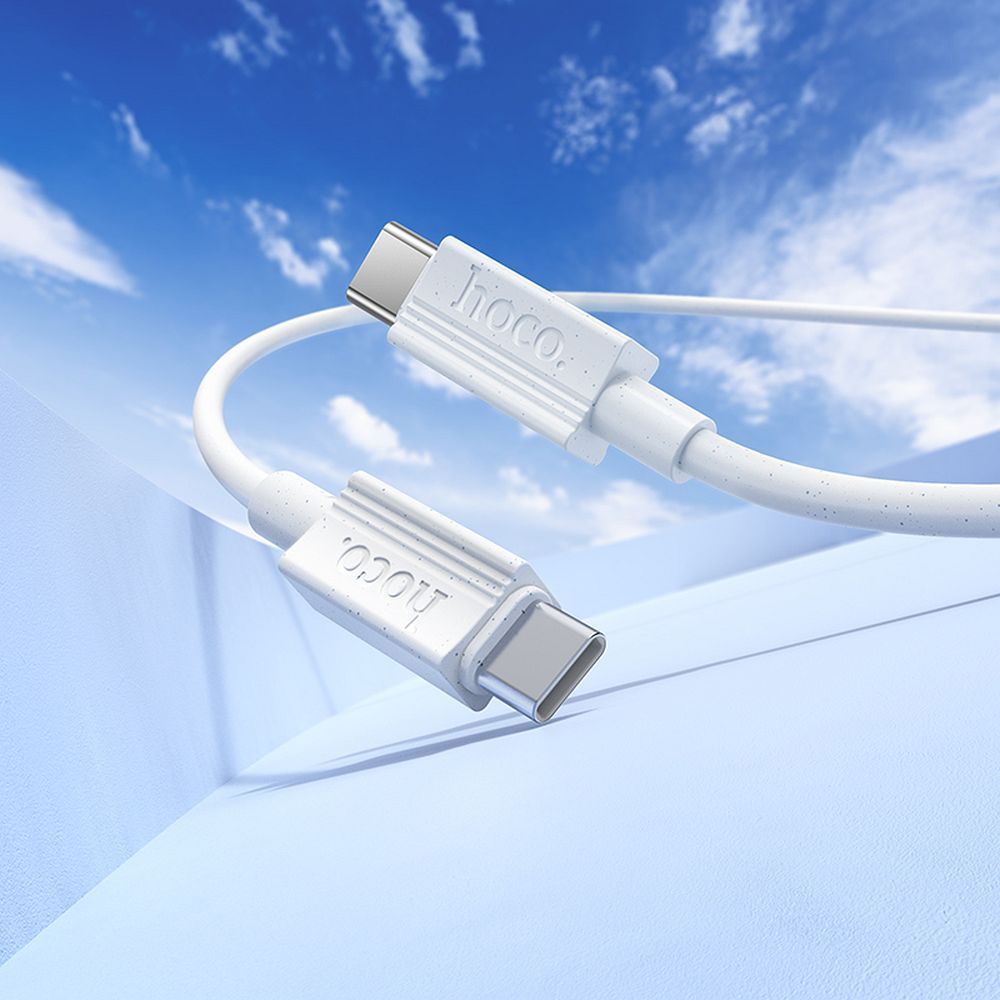 USB-C till USB-C data- och laddningskabel HOCO X107, 60W, 1m, Vit