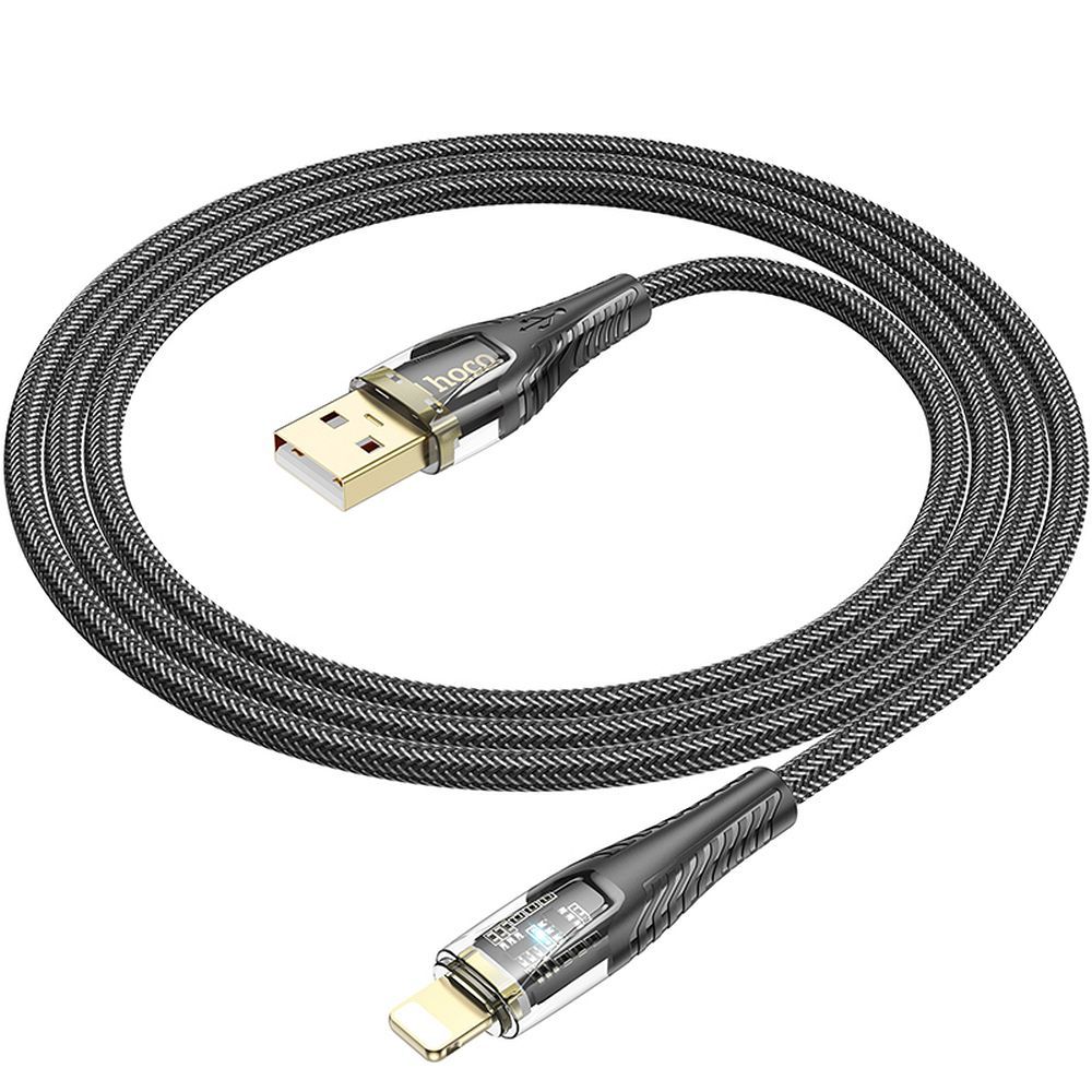 Data- och laddningskabel USB-A - Lightning HOCO U121, 18W, 1.2m, Svart