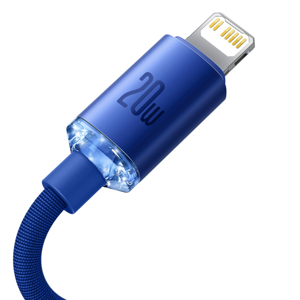 USB-C till Lightning-kabel Baseus Crystal Shine Series, 20W, 1.2m, Blå CAJY000203