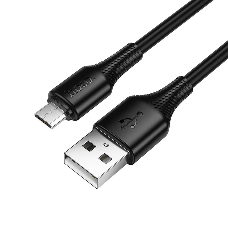 Data- och laddningskabel USB-A till microUSB HOCO X120, 18W, 1m, Svart