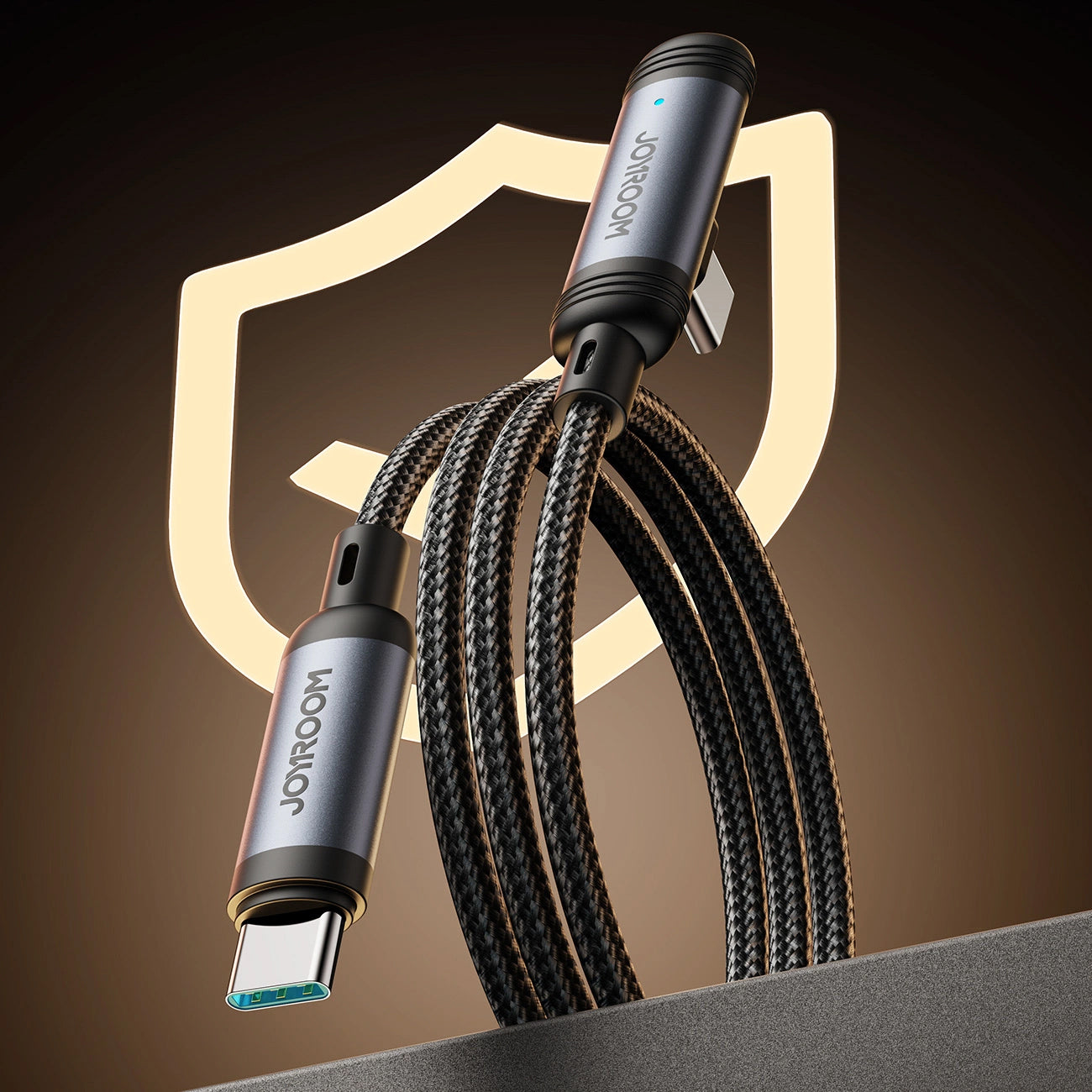 USB-C till USB-C data- och laddningskabel Joyroom S-A56 EnjoyX Angled, 60W, 1.2m, Svart